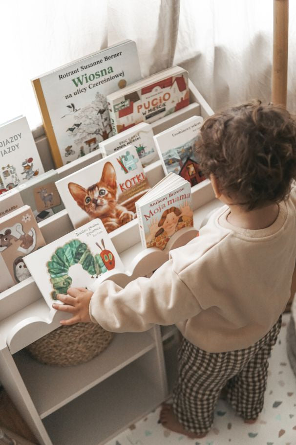 Book Nook Kinderregal für Bücher und Spielzeug im Montessori-Stil