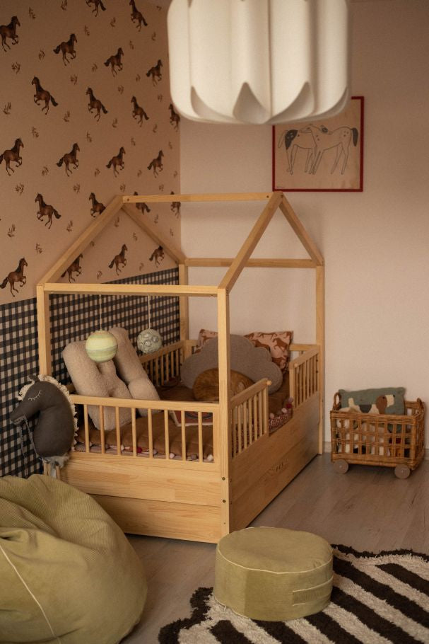 Dream Nest Hausbett 80x160 mit Rausfallschutz für Kinder