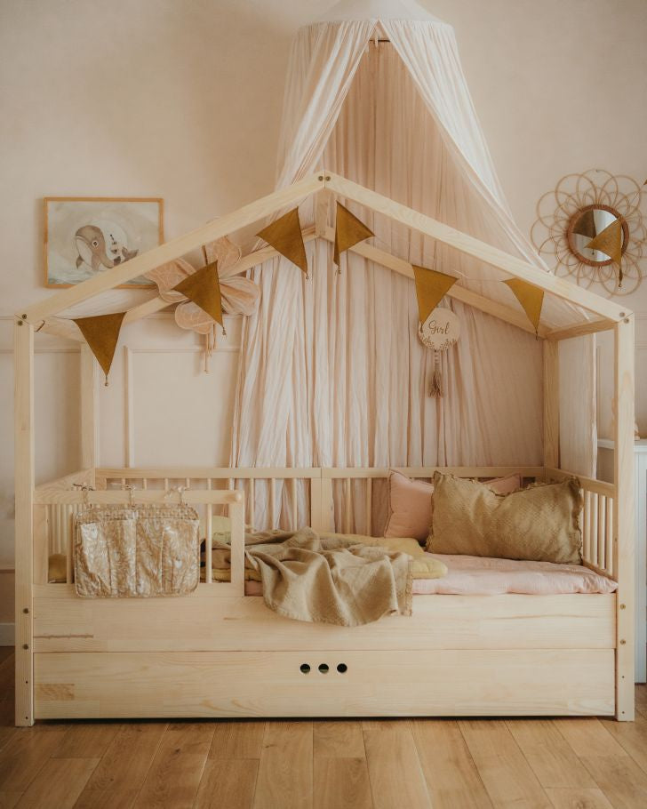 Dream Nest Hausbett 80x160 mit Rausfallschutz für Kinder