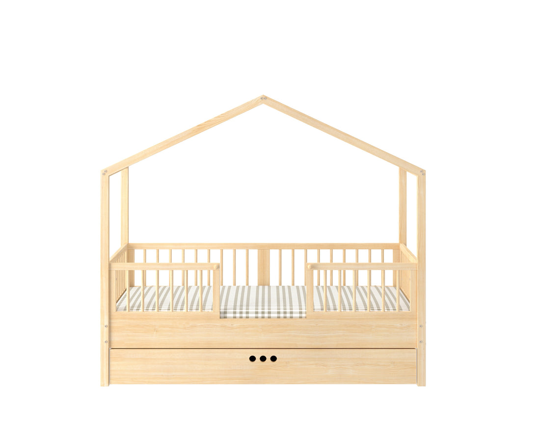 Dream Nest Hausbett 80x160 mit Rausfallschutz für Kinder