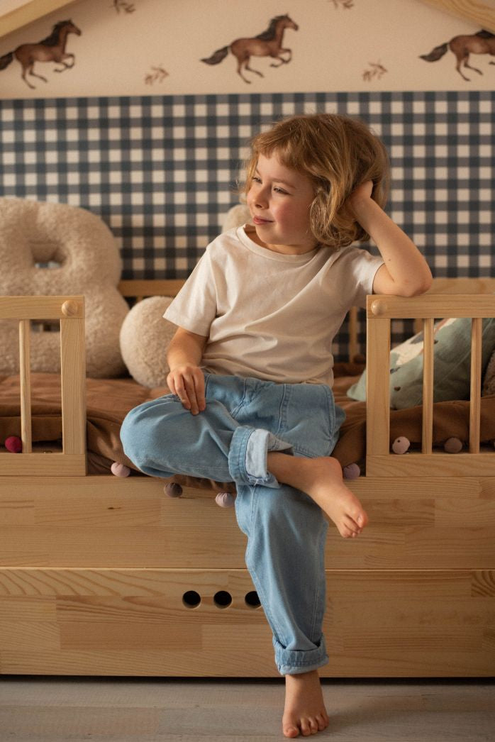 Dream Nest Hausbett 80x160 mit Rausfallschutz für Kinder