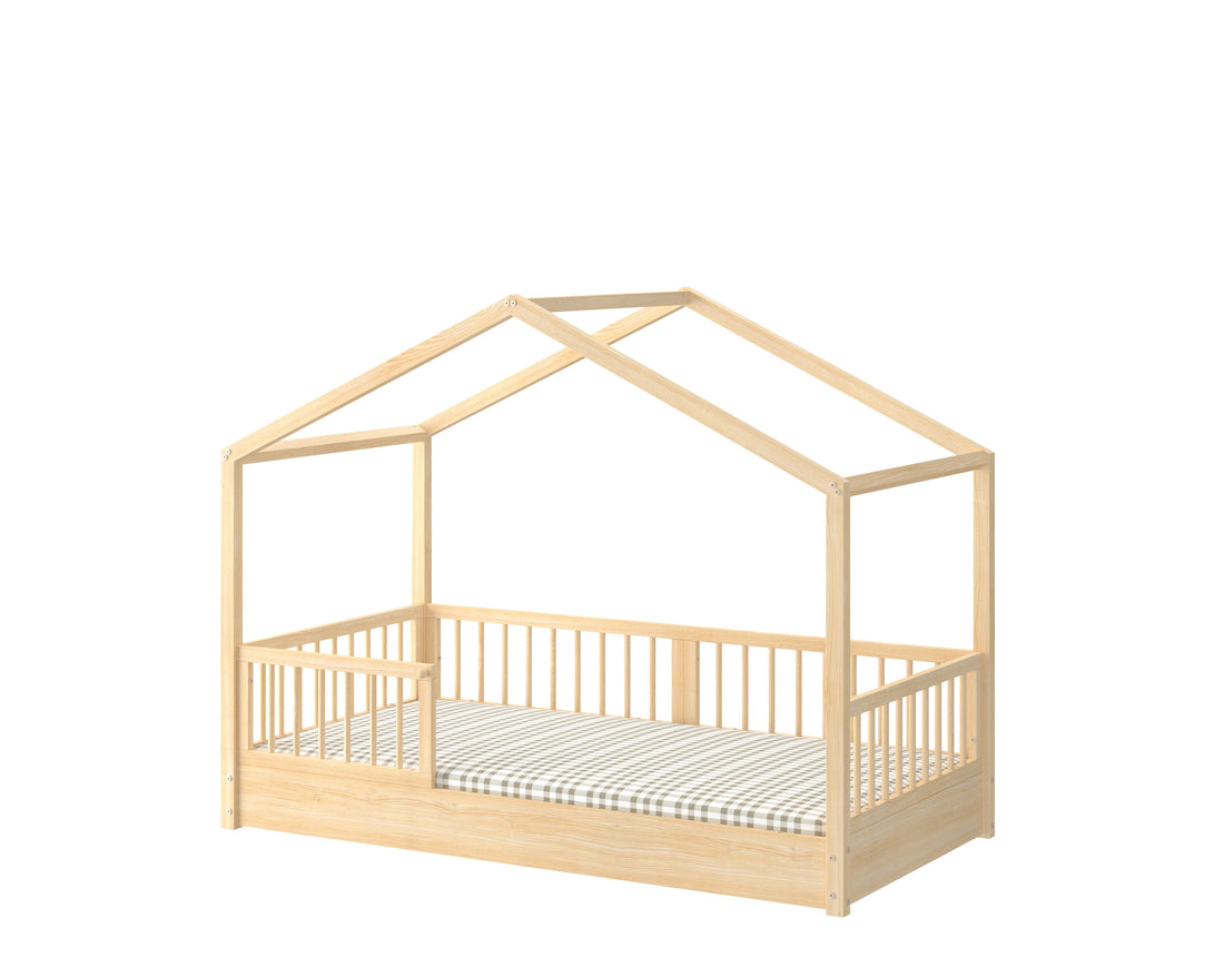 Dream Nest Hausbett 80x160 mit Rausfallschutz für Kinder