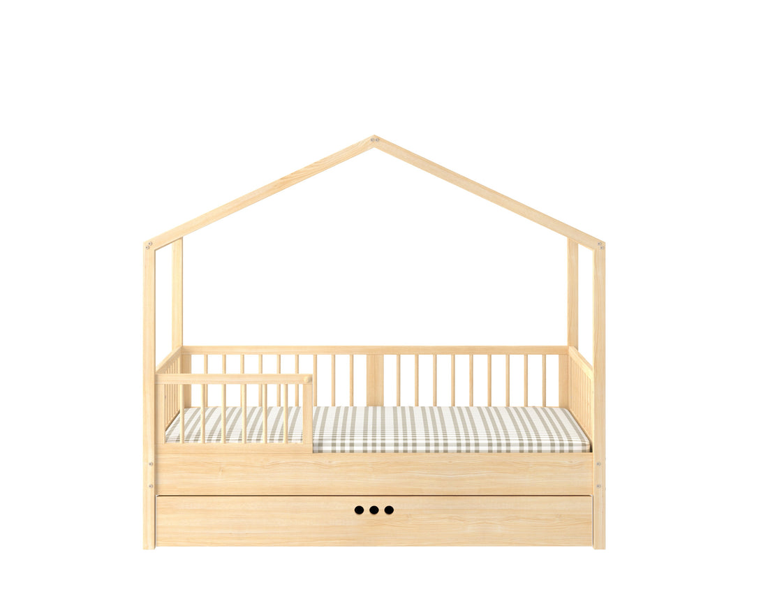 Dream Nest Hausbett 80x160 mit Rausfallschutz für Kinder
