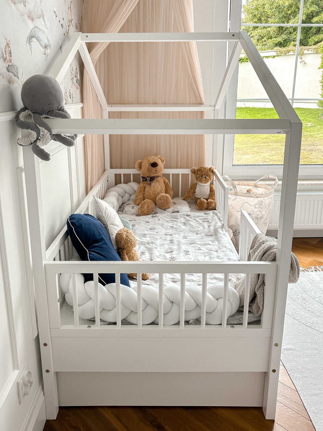Dream Nest Hausbett 80x160 mit Rausfallschutz für Kinder