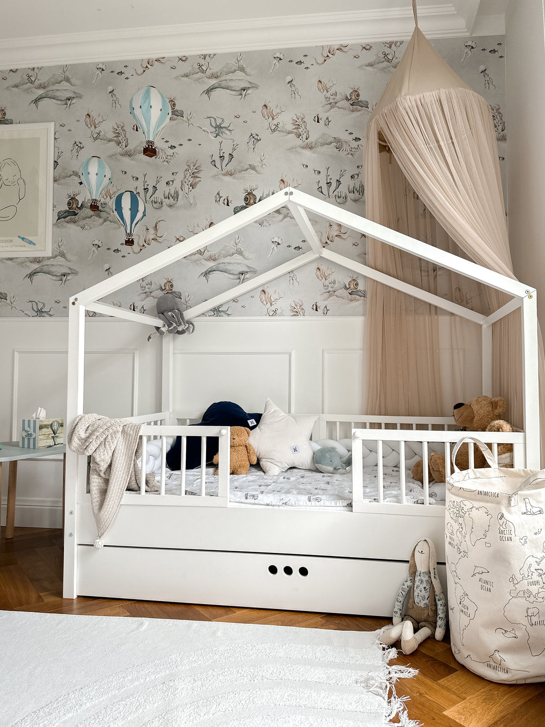 Dream Nest Hausbett 80x160 mit Rausfallschutz für Kinder