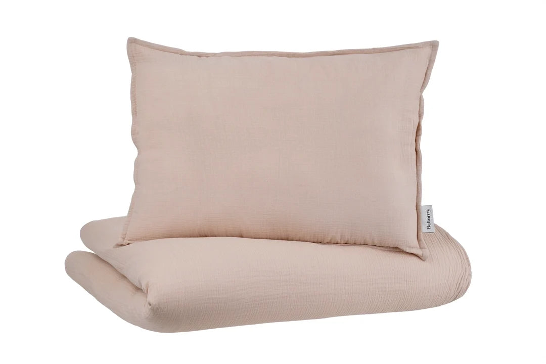 Bellamy Musselintuch Bettwäsche Set 2 teilig Sesame mit Füllung 100x135 cm für Babys und Kleinkinder, OEKO-TEX zertifizierte Baumwolle, hypoallergen und atmungsaktiv