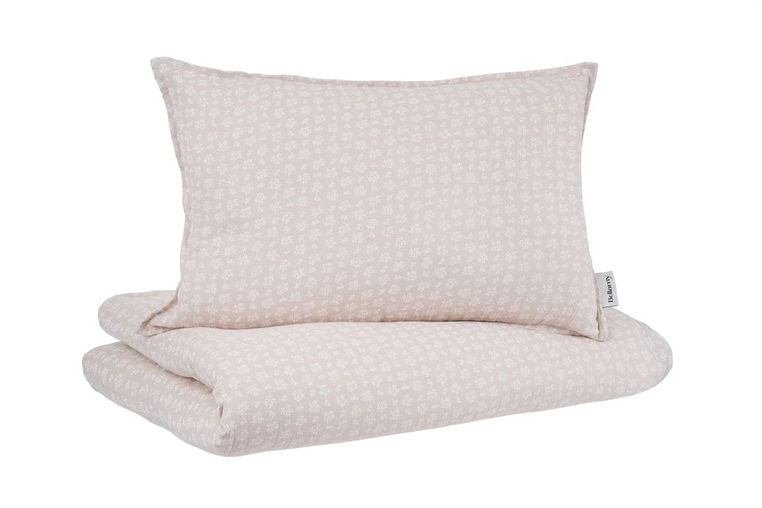 Bellamy Muślin Whisper Kinderbettwäsche Set 2-teilig mit Füllung 100x135 cm aus OEKO-TEX zertifizierter Baumwollmusselin, bestehend aus Kissen 40x60 cm und Bettdecke in zartem Design für erholsamen Babyschlaf