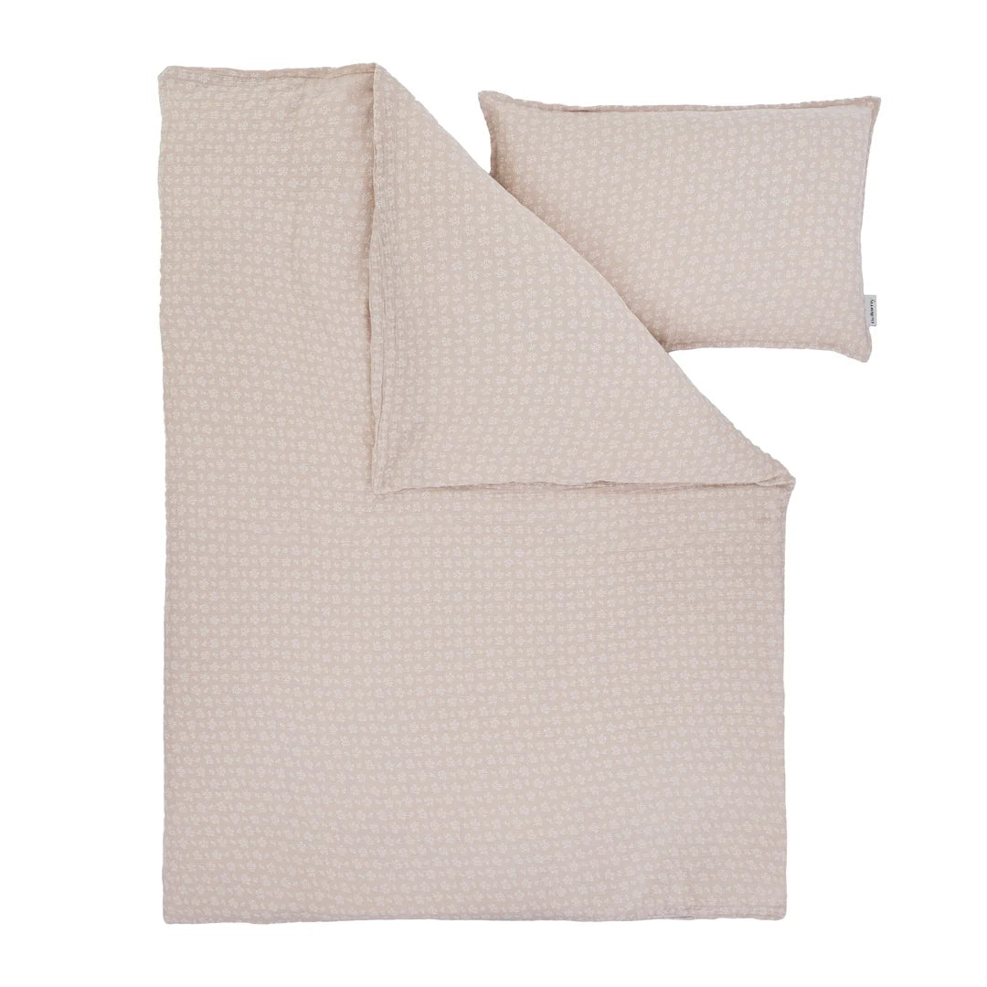 Bellamy Muślin Whisper Kinderbettwäsche Set 2-teilig mit Füllung 100x135 cm aus OEKO-TEX zertifizierter Baumwollmusselin, bestehend aus Kissen 40x60 cm und Bettdecke in zartem Design für erholsamen Babyschlaf