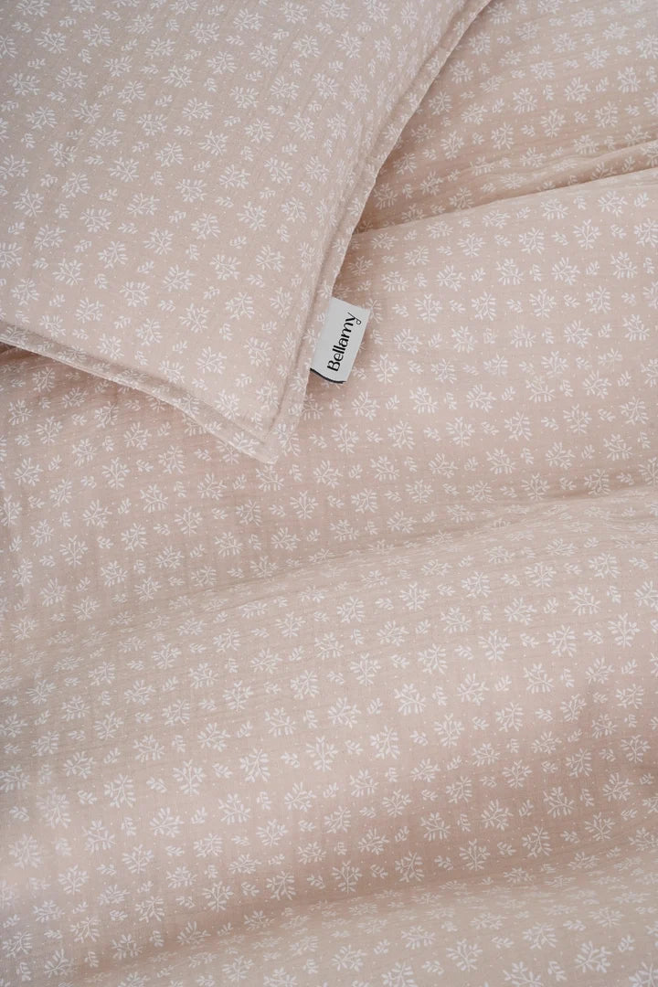 Bellamy Muślin Whisper Kinderbettwäsche Set 2-teilig mit Füllung 100x135 cm aus OEKO-TEX zertifizierter Baumwollmusselin, bestehend aus Kissen 40x60 cm und Bettdecke in zartem Design für erholsamen Babyschlaf