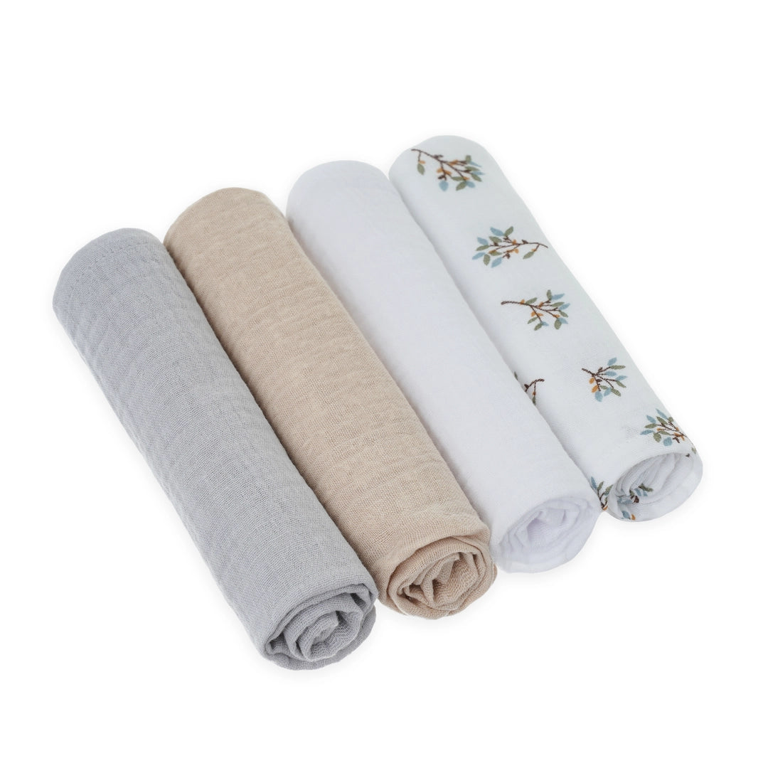 Bellamy Musselin Windeln Grove 4er Set, weiche und hautfreundliche Mulltücher für Babys von Bellamy, ideal zum Stillen, Wickeln und Reinigen