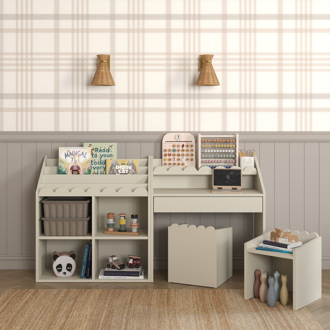 Montessori Kinderstuhl Book Nook, kompaktes Sitzmöbel für Kinder
