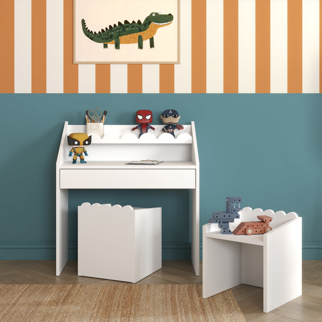 Bellamy Book Nook Kinderschreibtisch in einem aufgeräumten Kinderzimmer