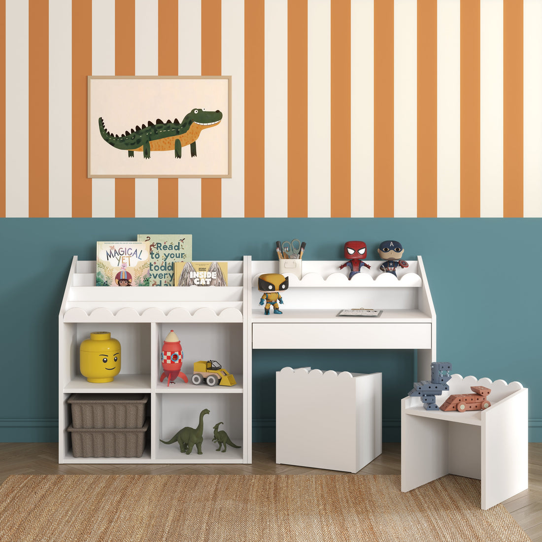 Montessori Kinderstuhl Book Nook, kompaktes Sitzmöbel für Kinder