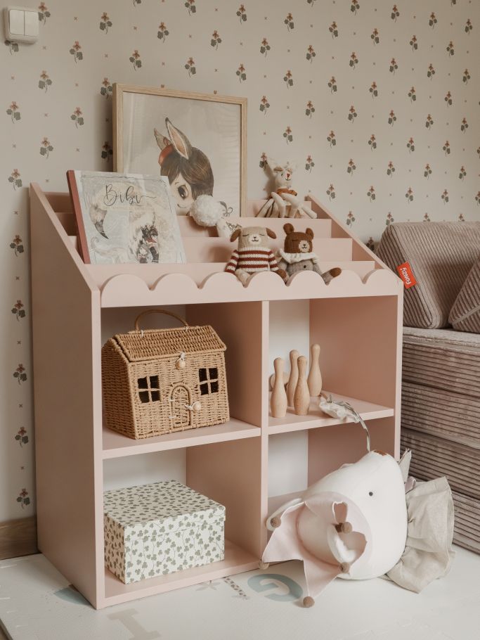 Book Nook Kinderregal für Bücher und Spielzeug im Montessori-Stil