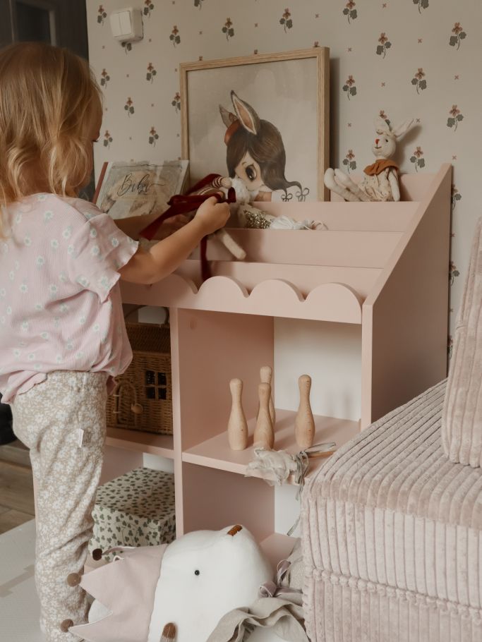 Book Nook Kinderregal für Bücher und Spielzeug im Montessori-Stil