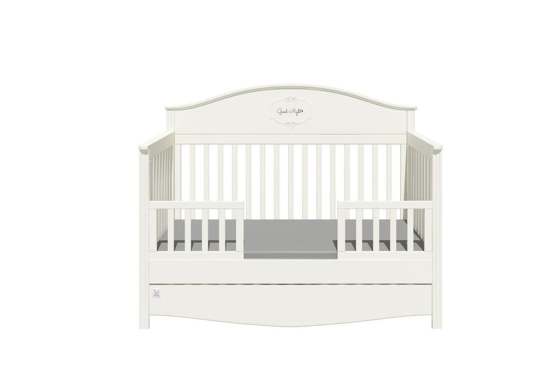Bellamy Good Night Bettschutzgitter in Elegant White aus Buchenholz für Kinderbetten