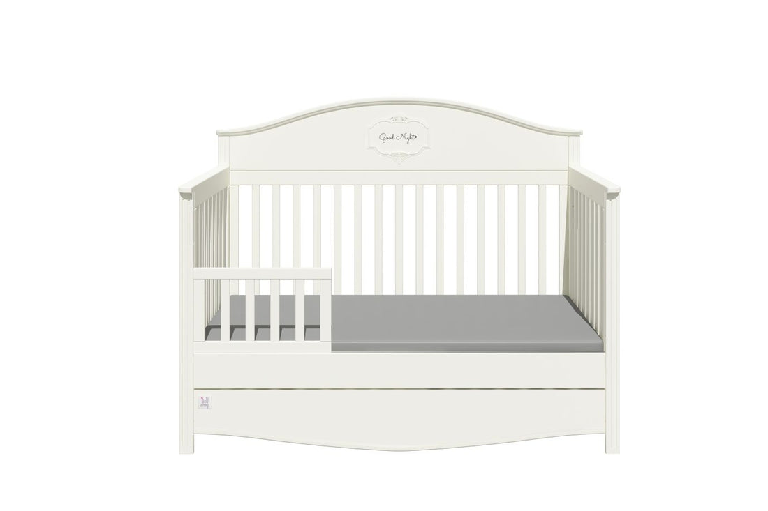 Bellamy Good Night Bettschutzgitter in Elegant White aus Buchenholz für Kinderbetten