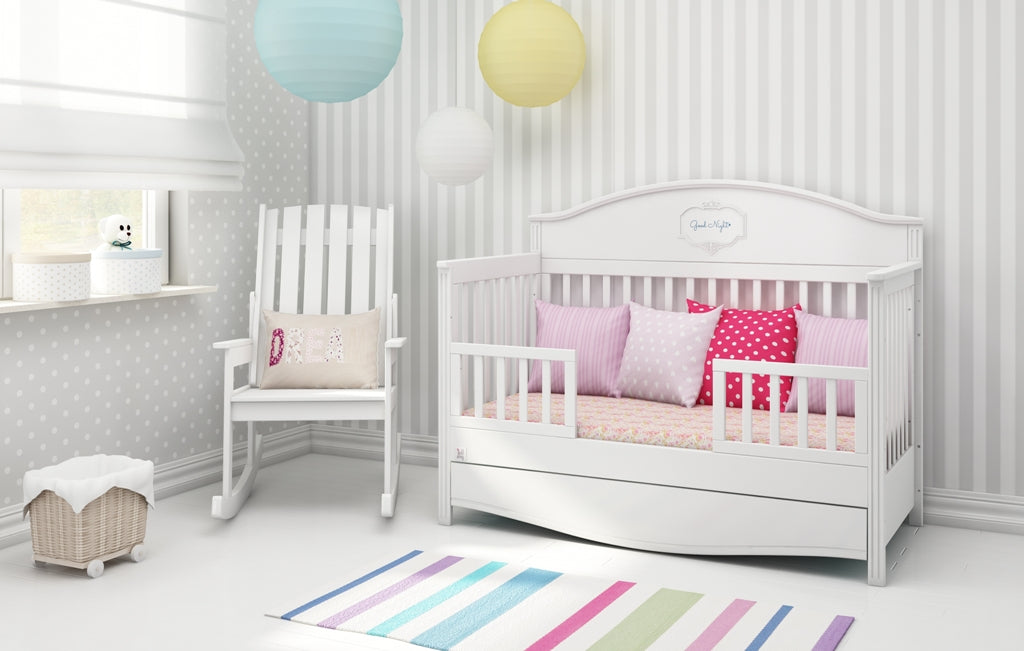 Bellamy Good Night Bettschutzgitter in Elegant White aus Buchenholz für Kinderbetten