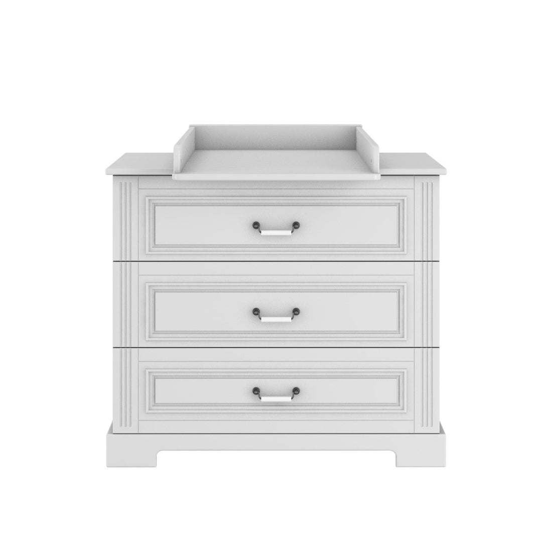 Bellamy Ines elegante weiße Wickelauflage für Kommode, sichere und komfortable Wickelmöglichkeit mit Schutzrändern, Breite 61,5 cm