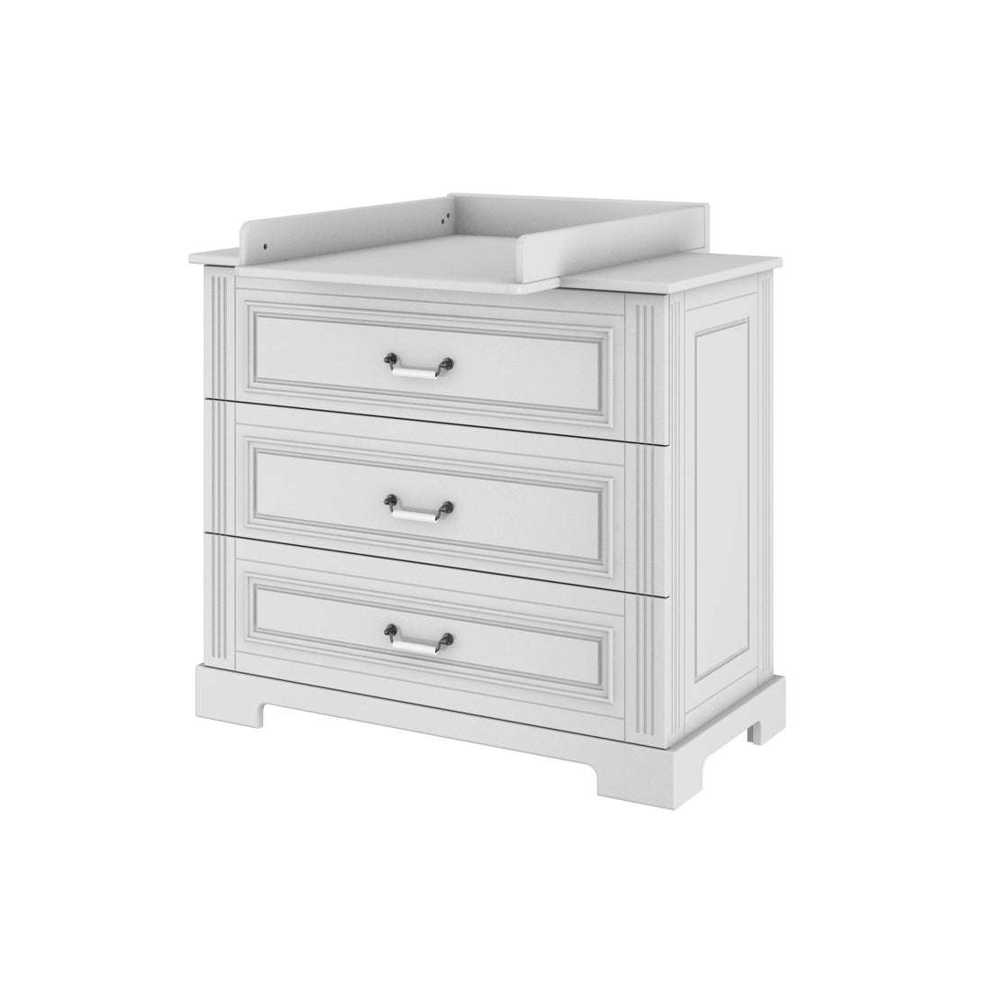 Bellamy Ines elegante weiße Wickelauflage für Kommode, sichere und komfortable Wickelmöglichkeit mit Schutzrändern, Breite 61,5 cm