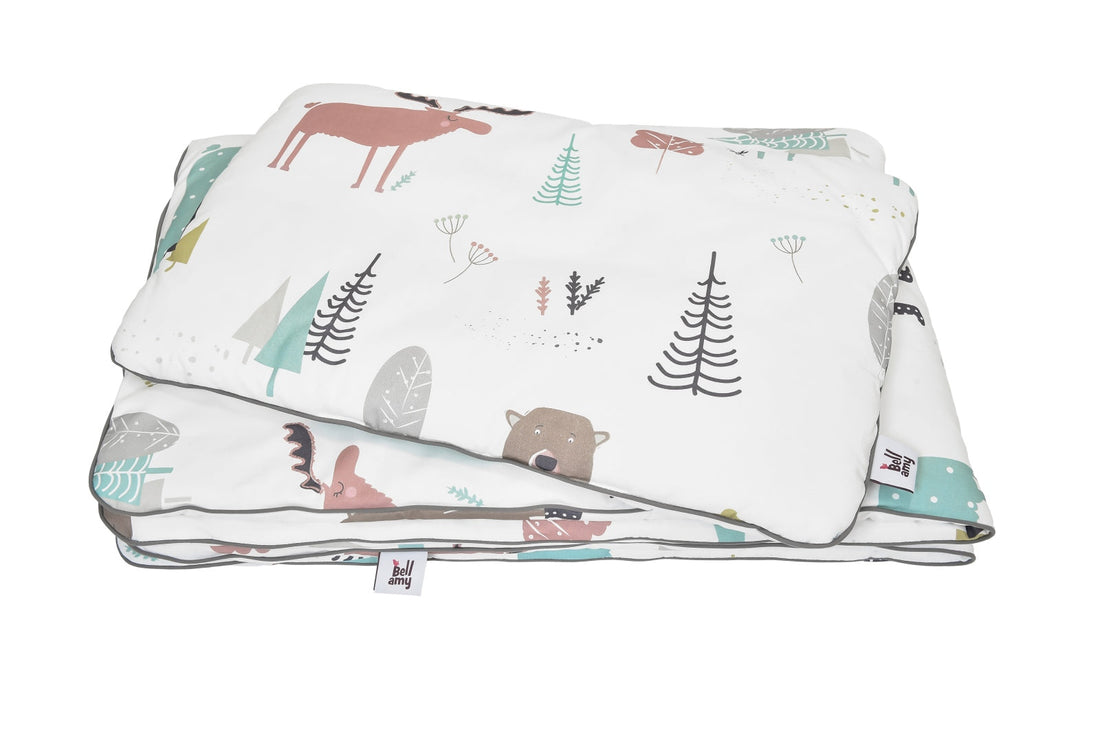 Bellamy Kinderbettwäsche-Set „In the Woods" mit Füllung, Baumwoll-Musselin, 100x135 cm, OEKO-TEX zertifiziert