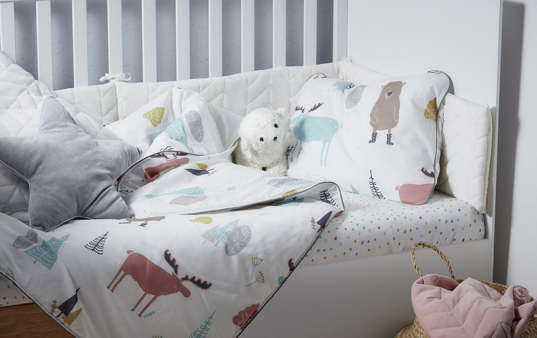 Bellamy Kinderbettwäsche-Set „In the Woods" mit Füllung, Baumwoll-Musselin, 100x135 cm, OEKO-TEX zertifiziert