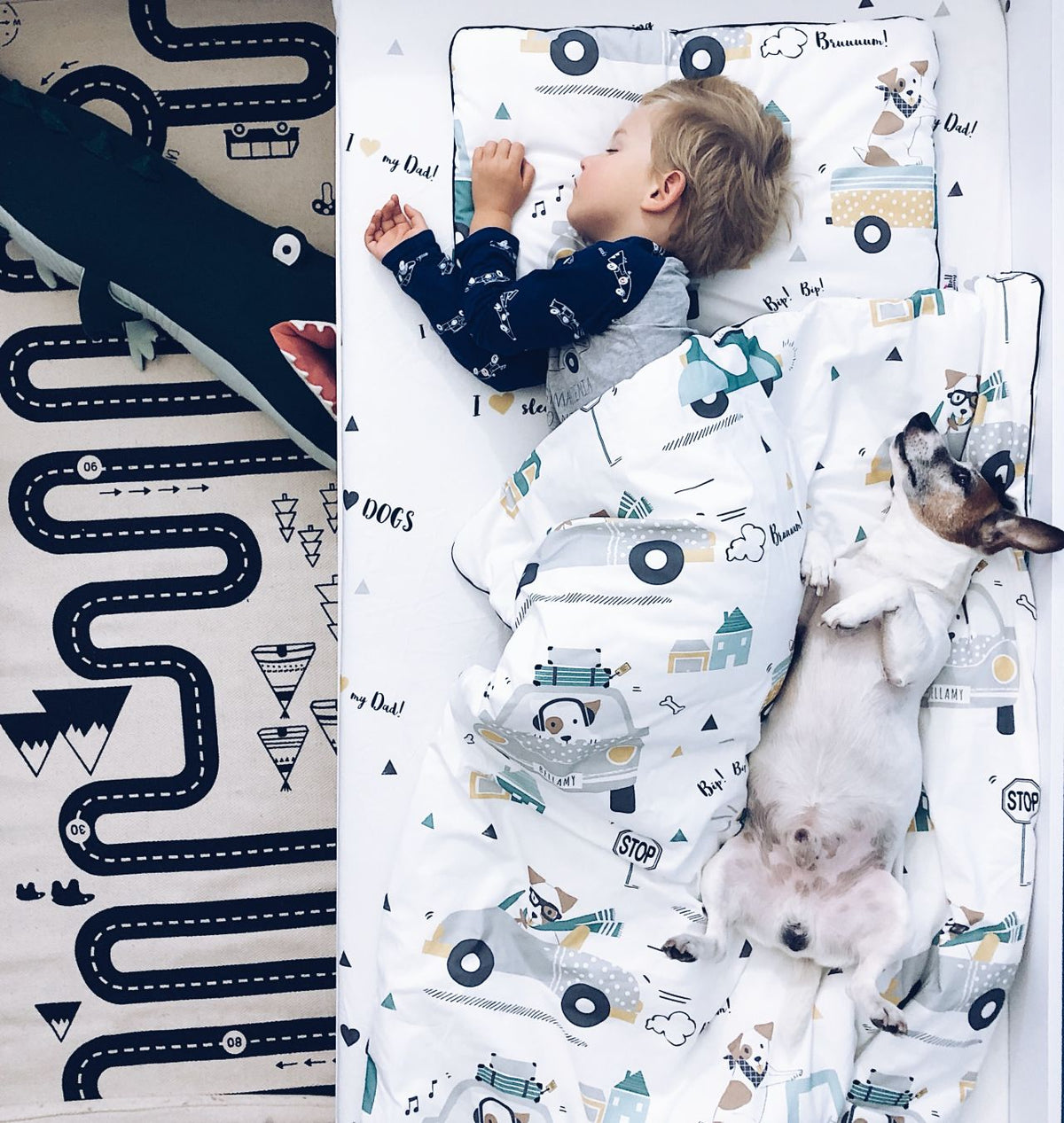 Bellamy Jackie Town Bettwäsche-Set 2-teilig mit Füllung 140x200 cm, Baumwolle OEKO-TEX, antiallergisch, für Kinder