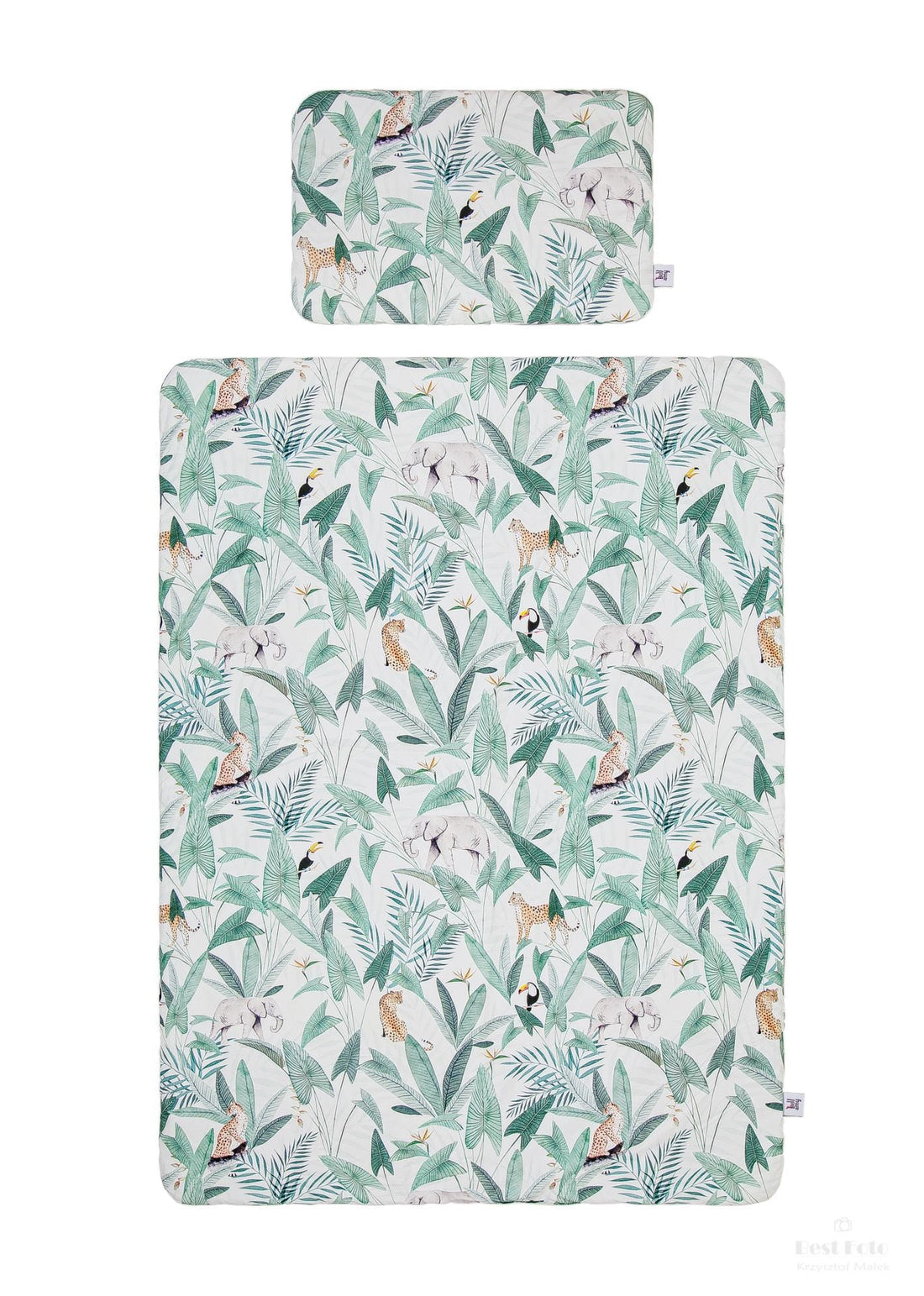 Bellamy Jungle Bettwäsche-Set 2-teilig mit Füllung 140x200 cm, Kissenbezug und Bettdecke aus OEKO-TEX zertifizierter Baumwolle (Musselin) mit hypoallergener Silikonwattierung für Kinder