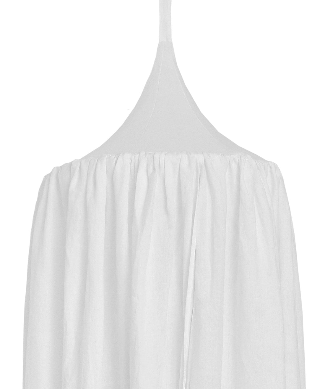 Bellamy Snowy White Leinen-Baldachin für Kinderbett, OEKO-TEX zertifiziert, 50 cm Durchmesser, 260 cm Länge, in Weiß