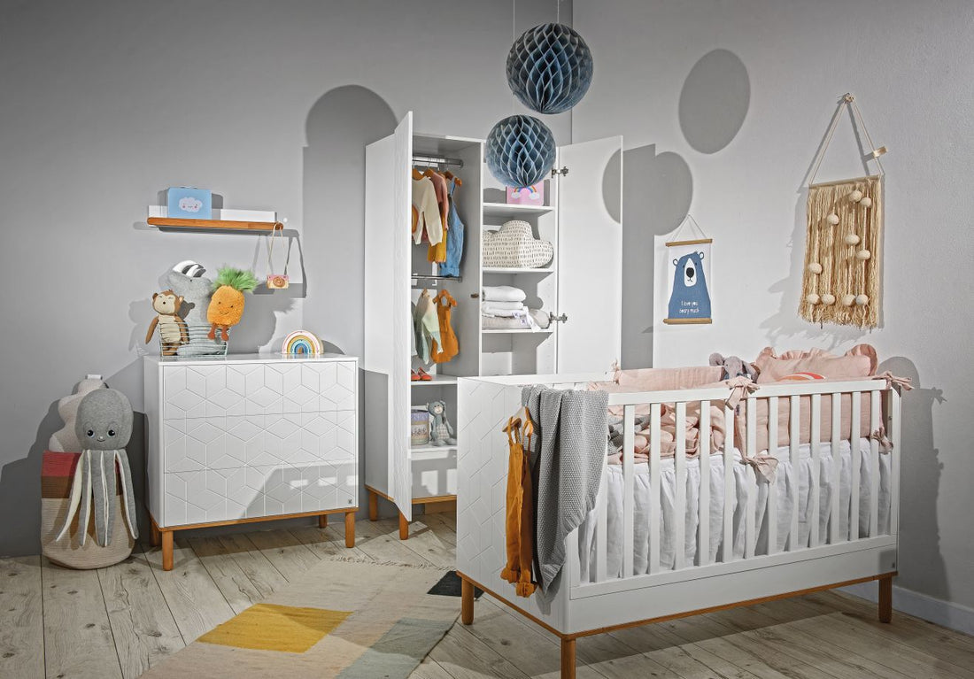 Bellamy Snowy White Leinen-Doppelseitiges Bettröckchen für Babybetten, 70x140 cm, OEKO-TEX zertifiziert