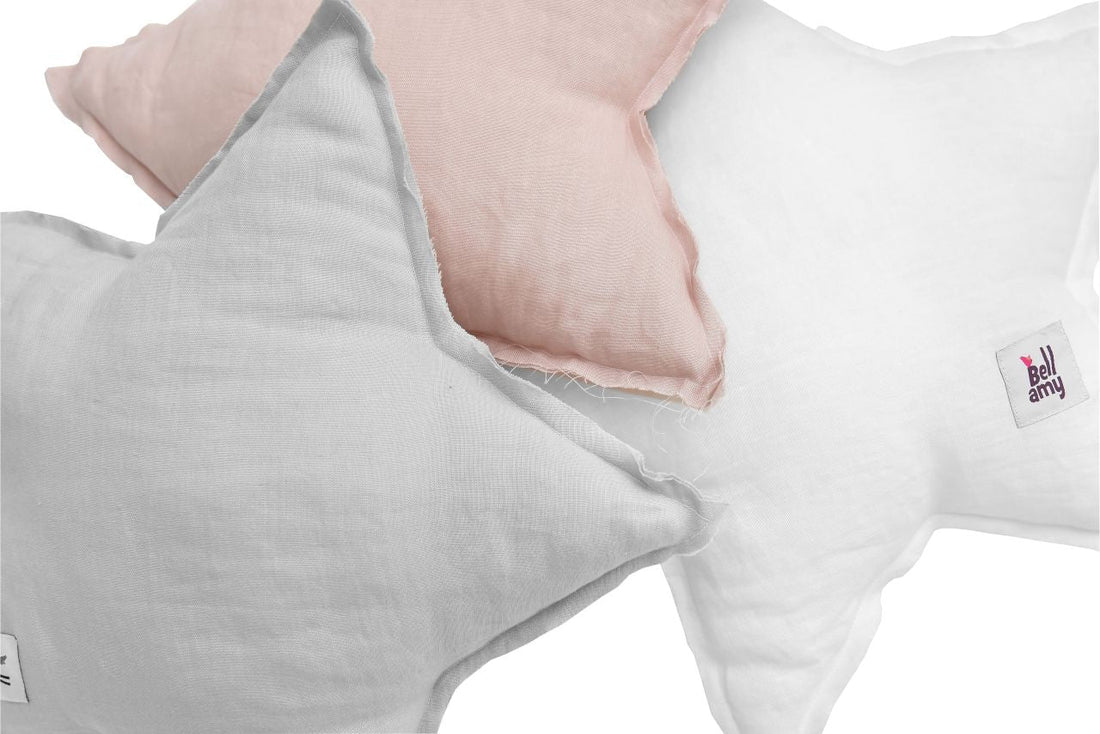 Bellamy Leinen-Kissen in Sternform, Dusty Pink, 50x50 cm, weiches, OEKO-TEX-zertifiziertes Naturleinen für Kinder