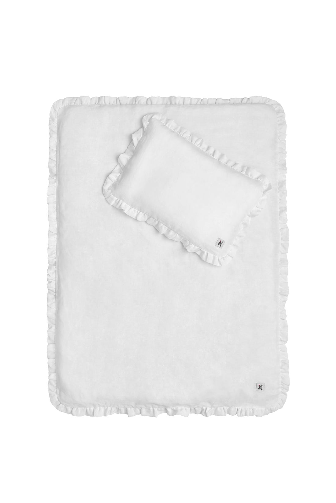 Bellamy Snowy White Kinderbettwäsche-Set 2-teilig aus natürlichem Leinen mit Füllung, 140x200 cm, OEKO-TEX zertifiziert