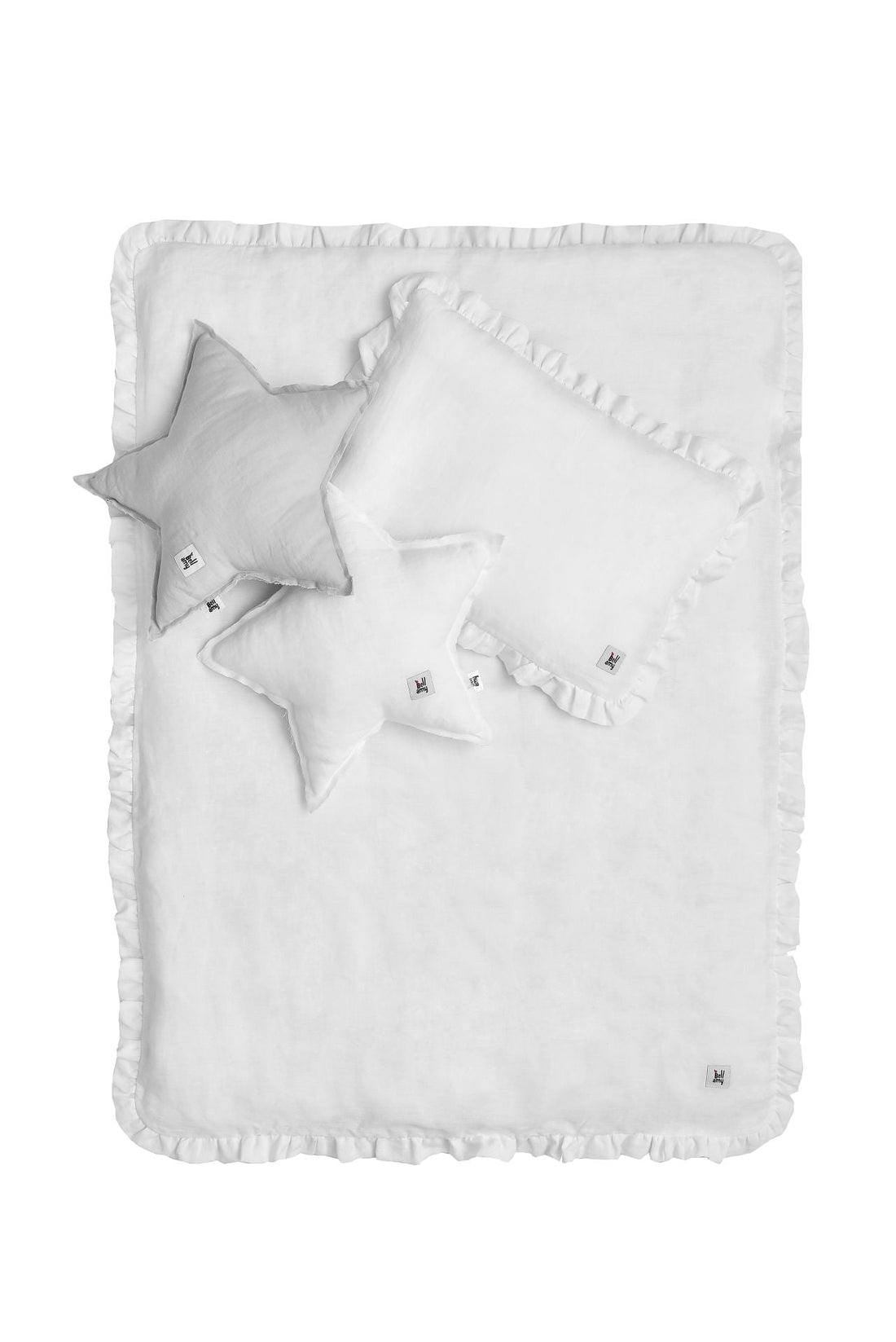 Bellamy Snowy White Kinderbettwäsche-Set 2-teilig aus natürlichem Leinen mit Füllung, 140x200 cm, OEKO-TEX zertifiziert