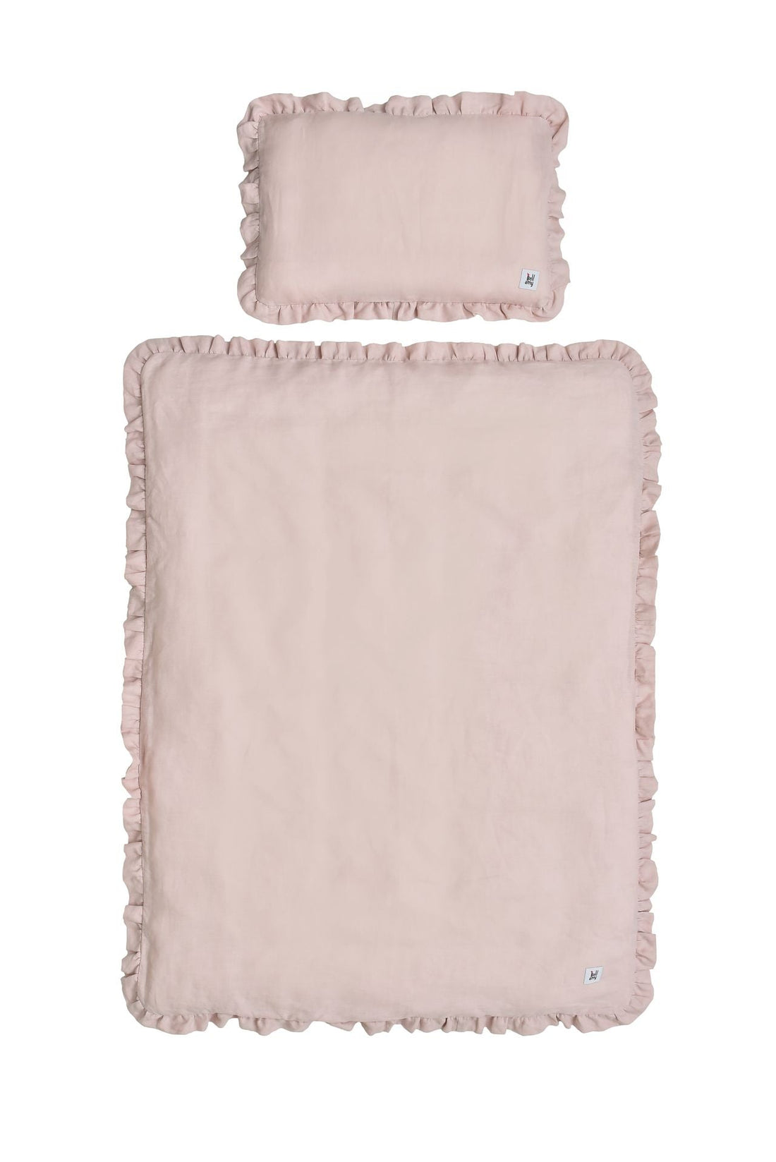 Dusty-Pink Leinen-Kinderbettwäsche-Set 2-teilig mit Füllung 140x200 cm von Bellamy, OEKO-TEX zertifiziert, atmungsaktiv und hautfreundlich