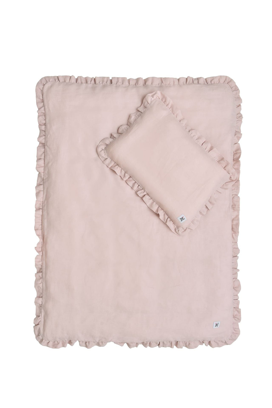 Dusty-Pink Leinen-Kinderbettwäsche-Set 2-teilig mit Füllung 140x200 cm von Bellamy, OEKO-TEX zertifiziert, atmungsaktiv und hautfreundlich