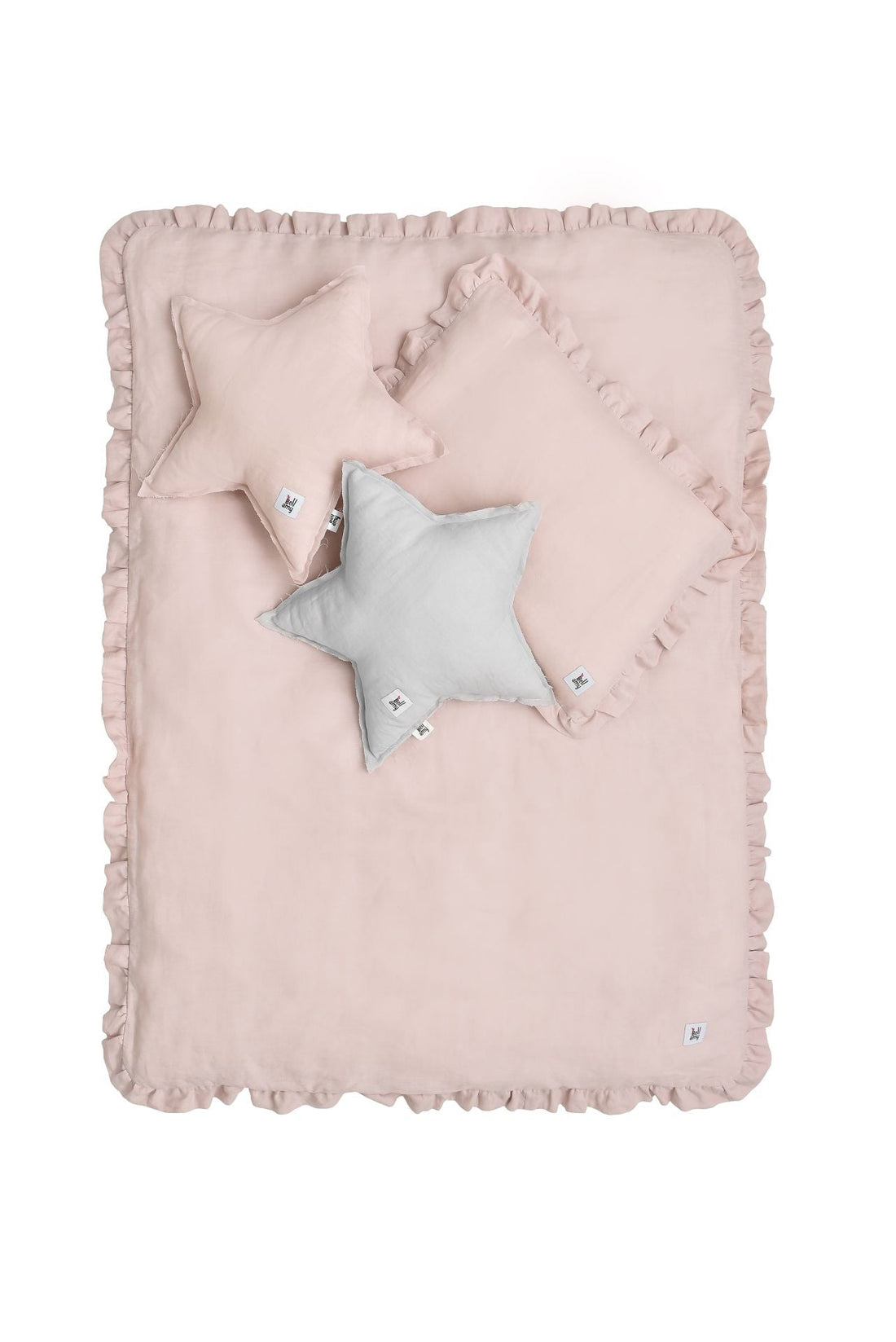 Dusty-Pink Leinen-Kinderbettwäsche-Set 2-teilig mit Füllung 140x200 cm von Bellamy, OEKO-TEX zertifiziert, atmungsaktiv und hautfreundlich