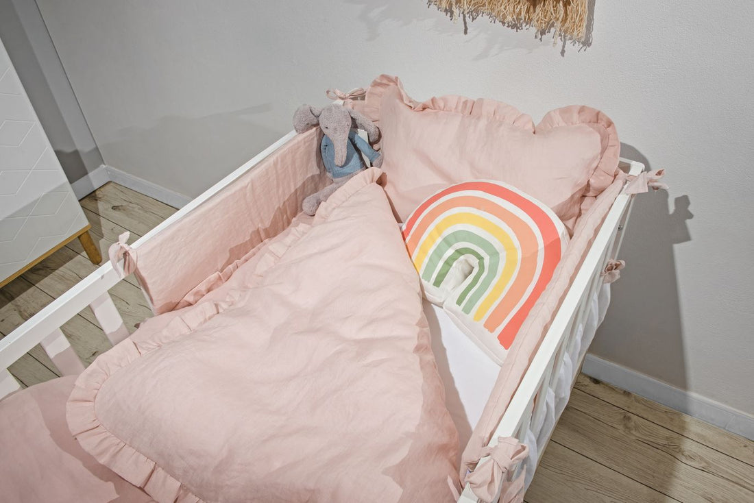 Bellamy Dusty Pink Leinen-Kinderbettwäsche 2-teilig mit Füllung 100x135 cm, OEKO-TEX zertifiziert, hautfreundlich und atmungsaktiv
