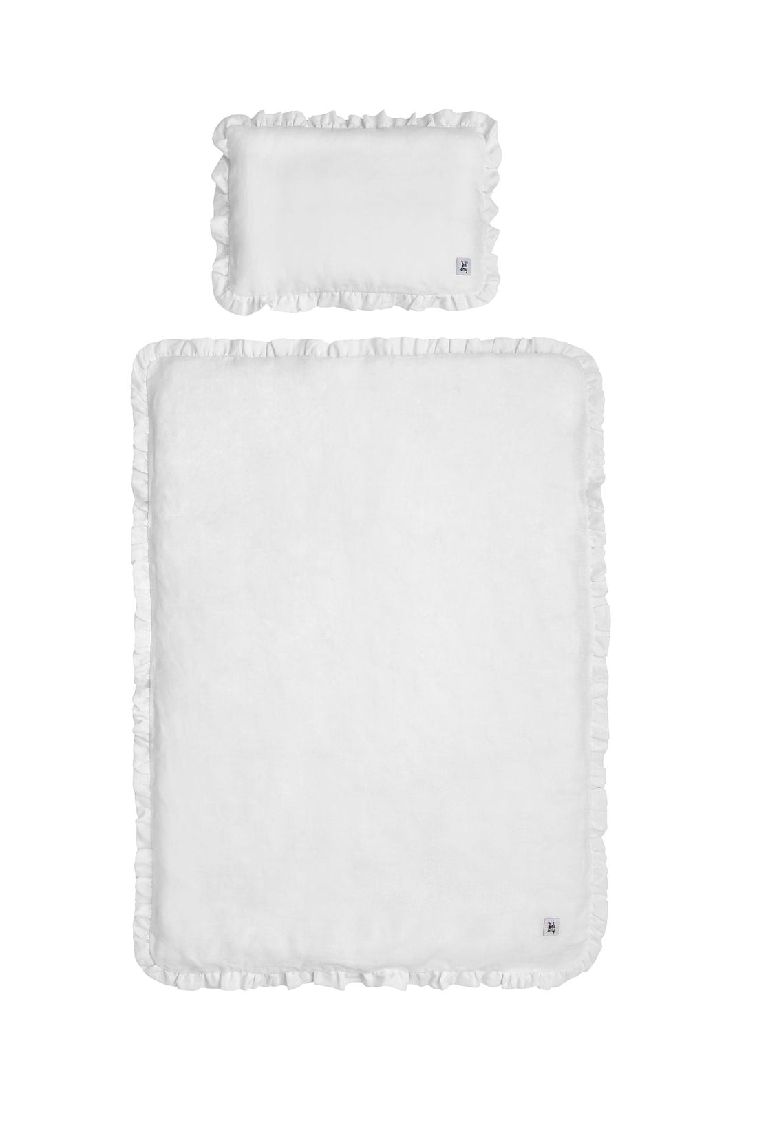 Bellamy Snowy White Leinen-Kinderbettwäsche 2-teilig mit Füllung 100x135 cm, OEKO-TEX zertifiziert, atmungsaktiv und antiallergisch