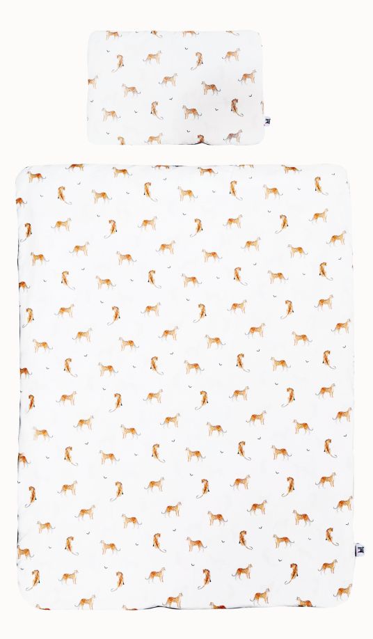Bellamy Leopardus Kinderbettwäsche-Set 2-teilig mit Füllung 140x200 cm, Baumwolle mit Leoparden-Muster