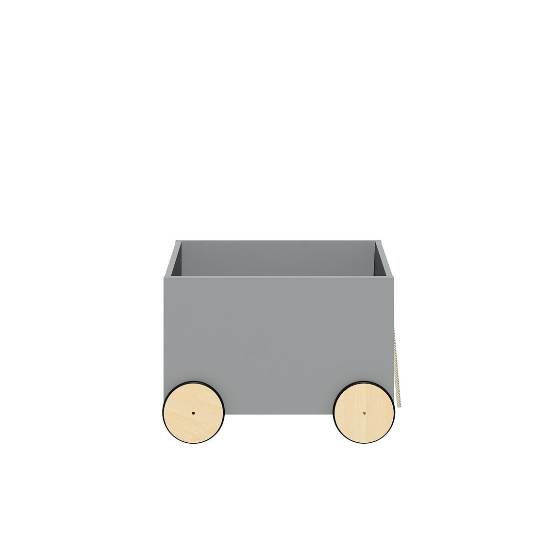 Graue Kindertruhe auf Rollen „Lotta" von Bellamy, mobile Aufbewahrungsbox aus Holz für das Kinderzimmer, 59 x 42 x 46,5 cm