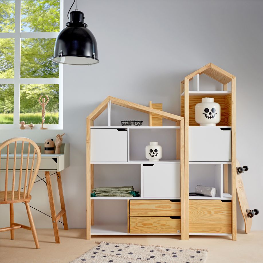 Bellamy Tatam Phoebe Kinderzimmer-Regal mit offenen Fächern, Schränkchen und Schubladen
