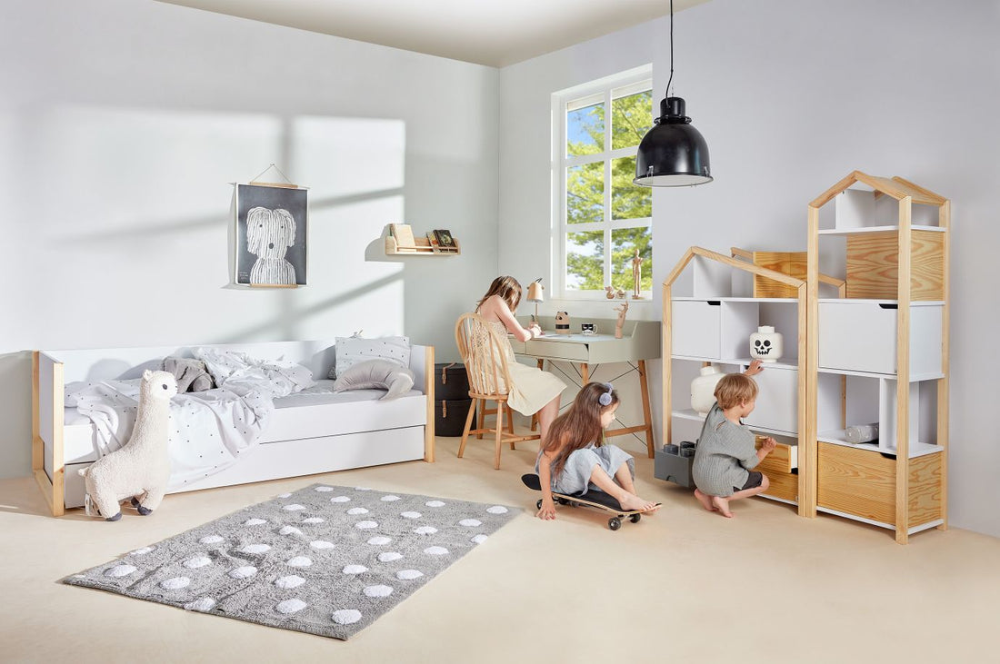 Bellamy Tatam Phoebe Kinderzimmer-Regal mit offenen Fächern, Schränkchen und Schubladen