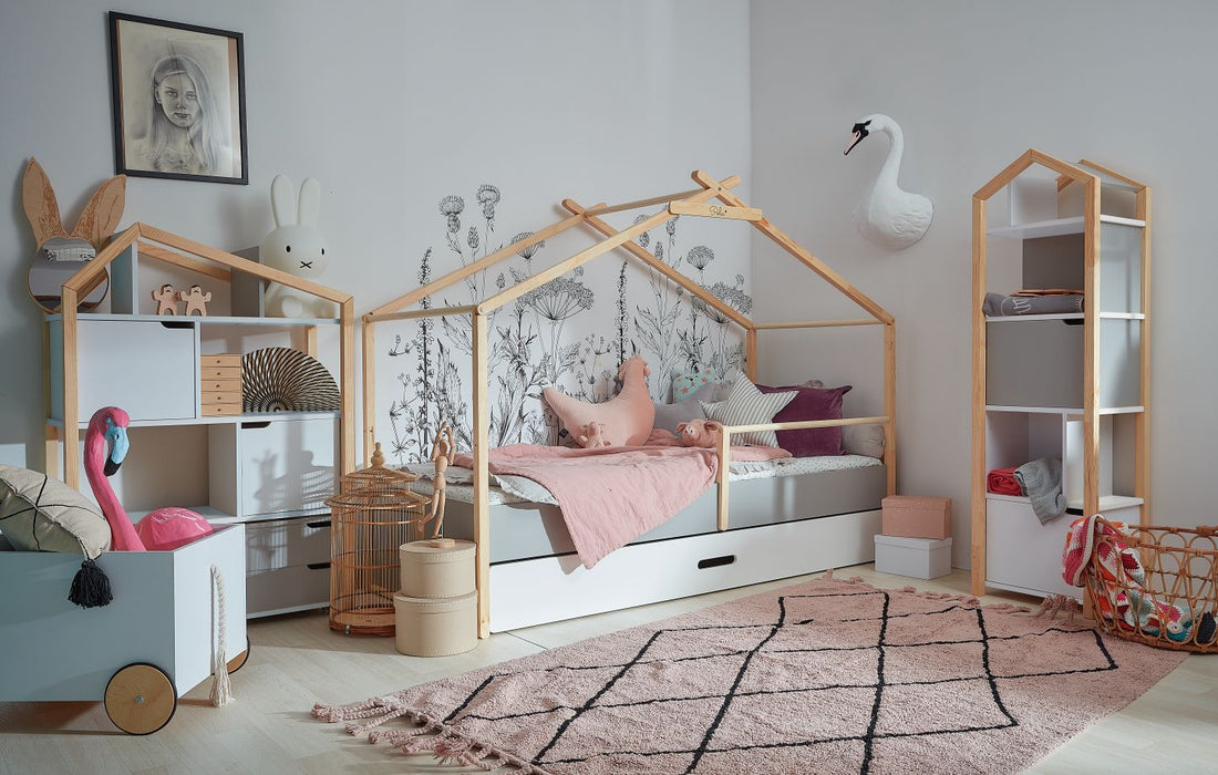 Bellamy Joey Kinderregal in Hausform mit offenen Regalen und Schränkchen