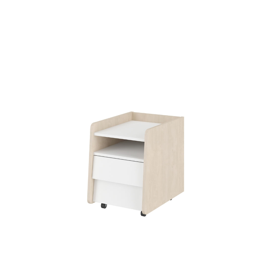 Bellamy So Sixty Rollcontainer mit 2 Schubladen im Retro-Design der 60er Jahre, mit hohen Holzbeinen und bodenschonenden Rollen, 41x54x54 cm
