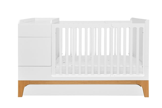 Bellamy Snowy White Leinen-Spannbettlaken 70x120 cm für Kinder, OEKO-TEX zertifiziert