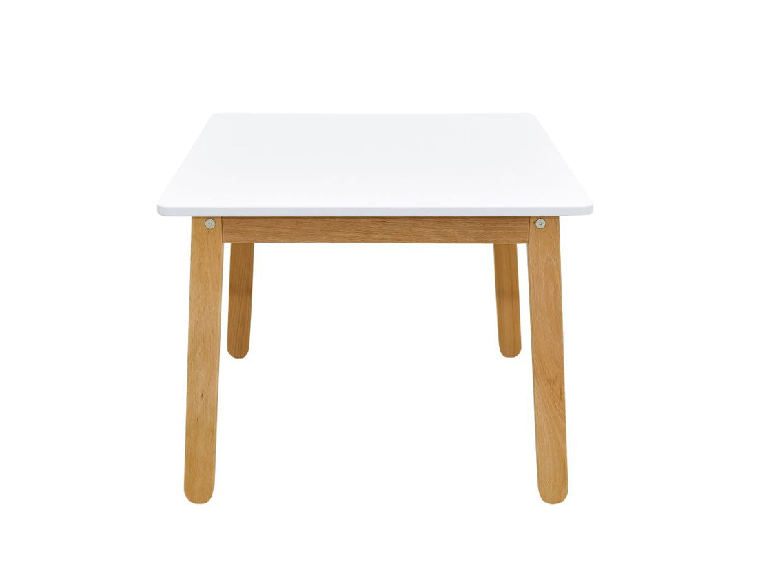 Bellamy Woody Kindertisch in Schnee/Zeitlosem Weiß, minimalistischer Holztisch (60x48,5x60 cm) für Kinderzimmer