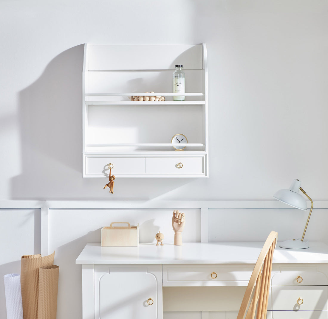 Bellamy Royal Wandregal für Kinder mit zwei Ablagefächern und Schublade