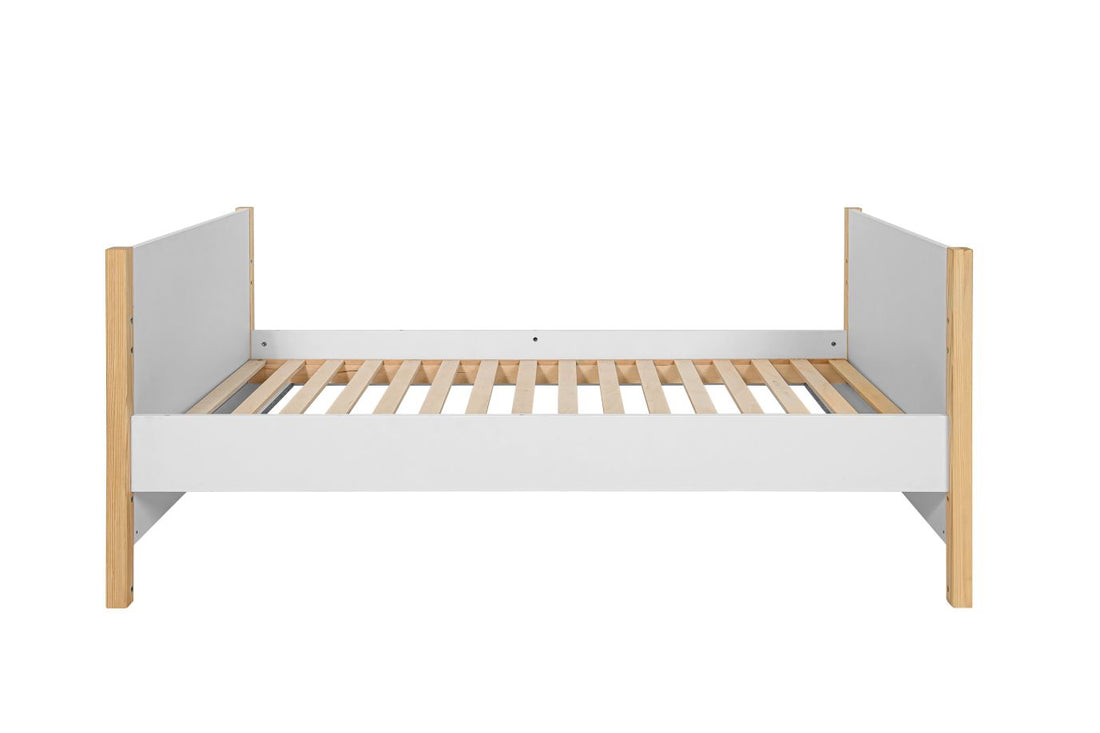 Bellamy Tatam Kinderbett 70x140 cm mit Sofafunktion aus Holz, umbaubar zum Juniorbett mit Schutzgittern, drei höhenverstellbaren Lattenrostpositionen und herausnehmbaren Sprossen