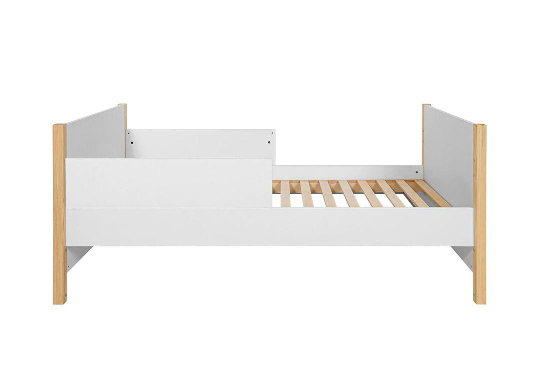 Bellamy Tatam Kinderbett 70x140 cm mit Sofafunktion aus Holz, umbaubar zum Juniorbett mit Schutzgittern, drei höhenverstellbaren Lattenrostpositionen und herausnehmbaren Sprossen