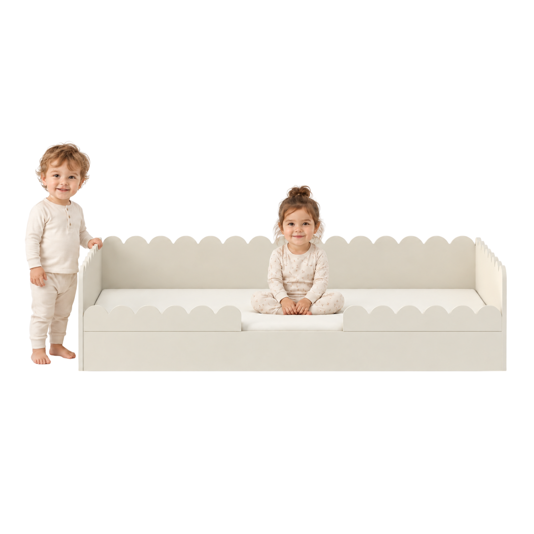 Bellamy Book Nook Montessori-Kinderbett 80x160 mit Schublade und Schutzgittern